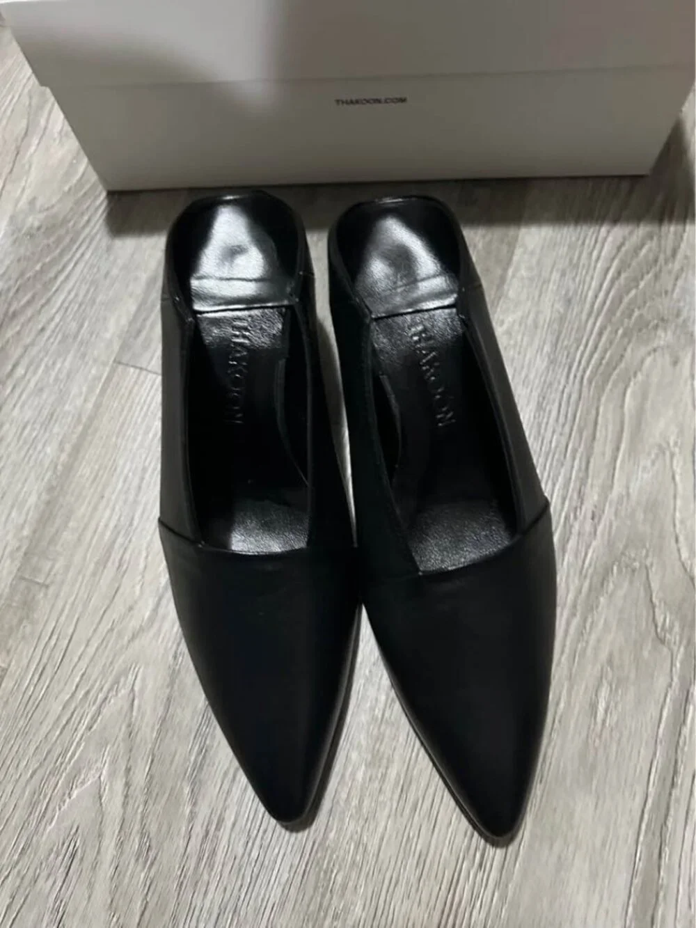 Coset clear out! Thakoon black leather kitten heel mules size 38 US 7.5-8